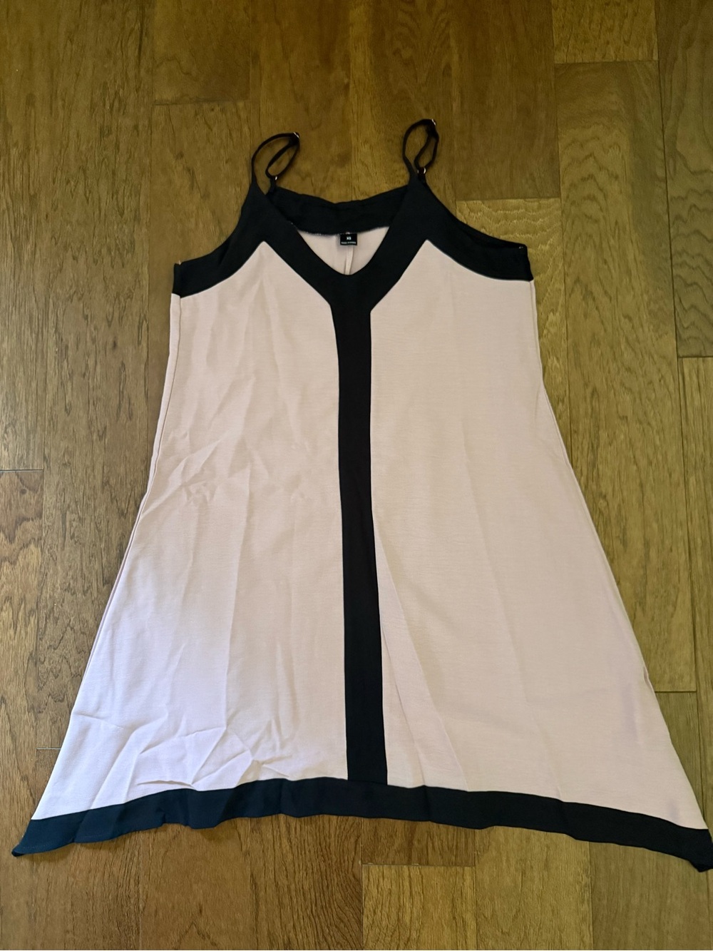 SHEIN Black Trim Blush Pink A-Line Slip Dress